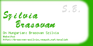 szilvia brasovan business card